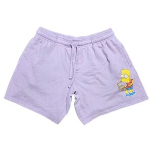Bart Simpson Purple Drawstring Shorts Mad Engine M Graphic Lounge Retro Y2K Insp